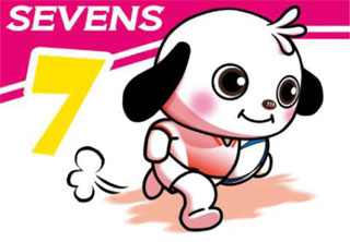 7人制ラグビーをするラガマルくんの画像