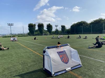 ウォーミングアップ中の画像