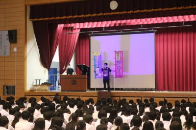 調布南高校での啓発活動写真