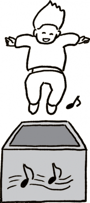 子どもがジャンプストーンで遊んでいるイラスト