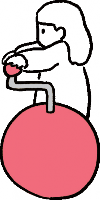 子どもがミュージックボールで遊んでいるイラスト