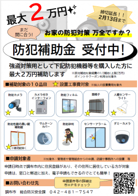 補助金のチラシの画像