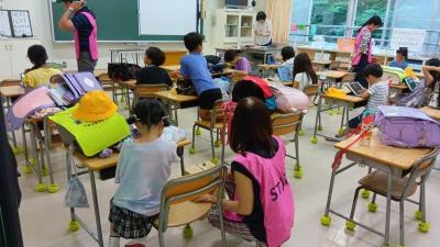 第一小学校のみまモーニングの様子