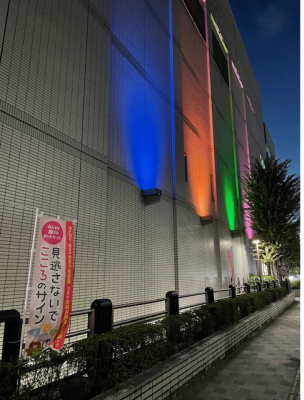 たづくり外壁ライトアップの写真