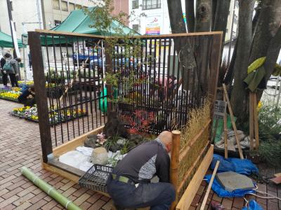 坪庭の作成の様子