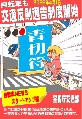自転車も交通反則通告制度開始のポスター画像