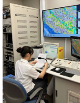 防災行政無線での収録の様子2