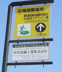 協賛企業名が入った標識の写真