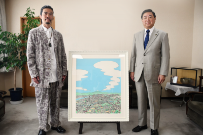 寄贈式での記念写真