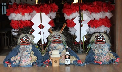 下石原八幡神社の獅子頭の写真