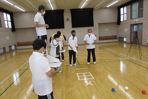 ボッチャ動画撮影風景の写真