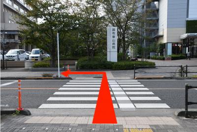 調布市文化会館前交差点までの画像