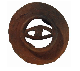 土製耳飾の裏面の写真