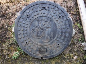 武者小路実篤(色なし)マンホールの画像