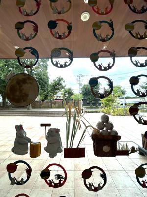 ふじみ交流プラザ装飾(9月分)のお月見の切り絵の写真